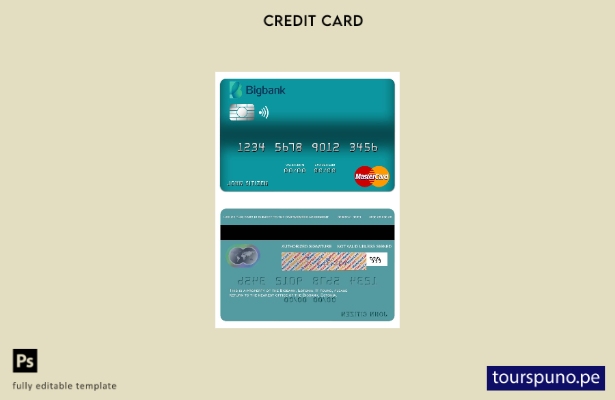 lista para imprimir la plantilla mastercard de Estonia Bigbank